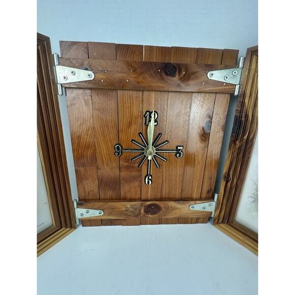 Andres Orpinas Hand Signed Framed Girl at Barn Country Scenes on 12” Wood Clock - Picture 4 of 5